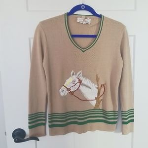 Vintage Cynles Embordoried Horse Sweater Size M